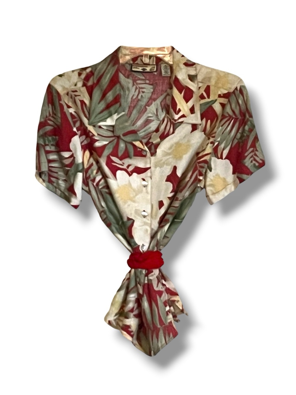 Caribbean Joe Island Tropical Vacation Resortwear Short Sleeve Button-Down Top